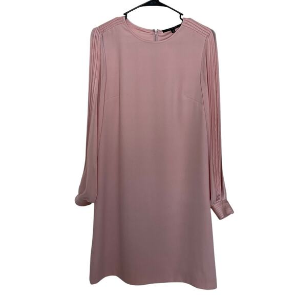 Alex Marie | Pale Pink Pleated Chiffon Sheer Sleeve Dress Size 2 Coquette - Picture 1 of 9